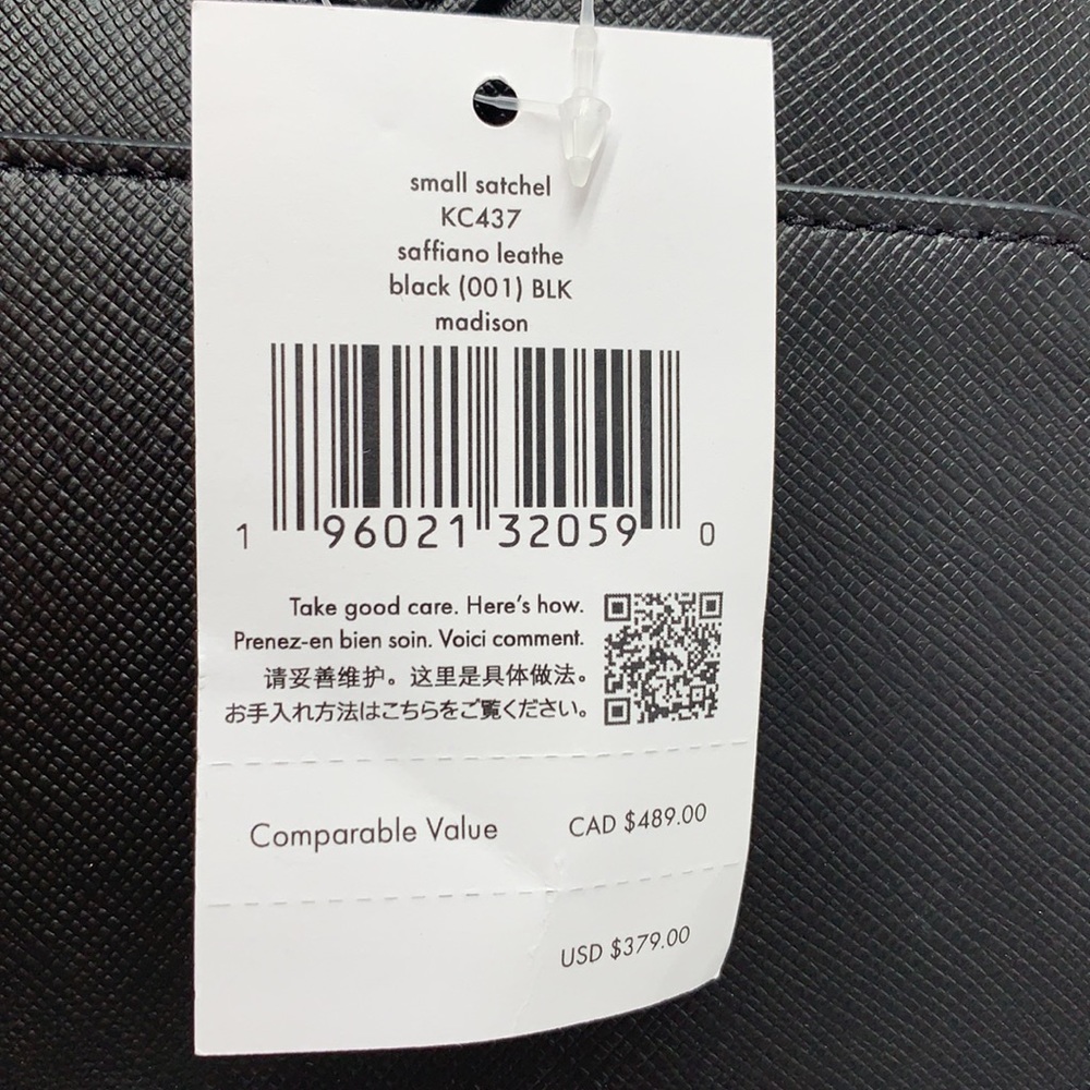 KATE SPADE Madison Saffiano Leather Small Satchel BLACK COLOR - Picture 11 of 14